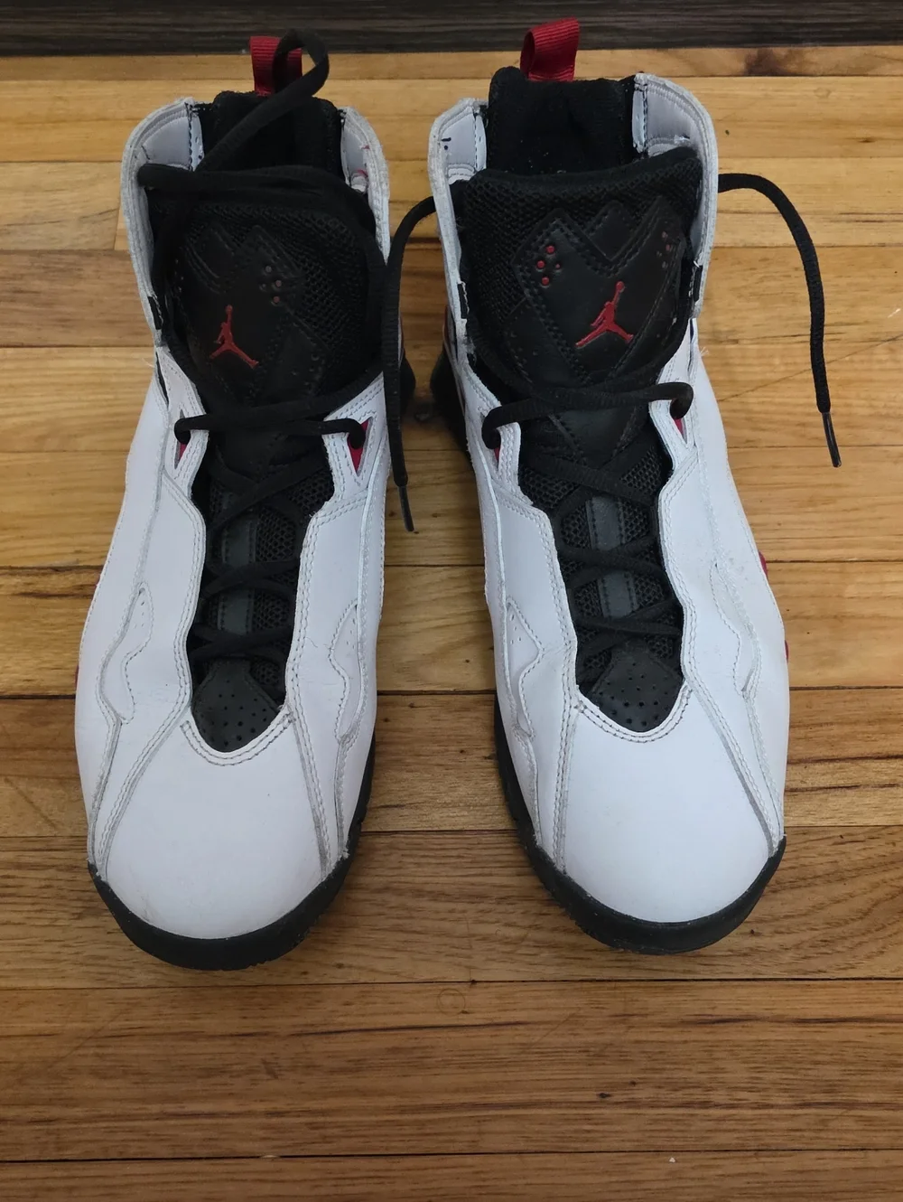 Jordan Men's White Black Red High-Top Basketball Sneakers